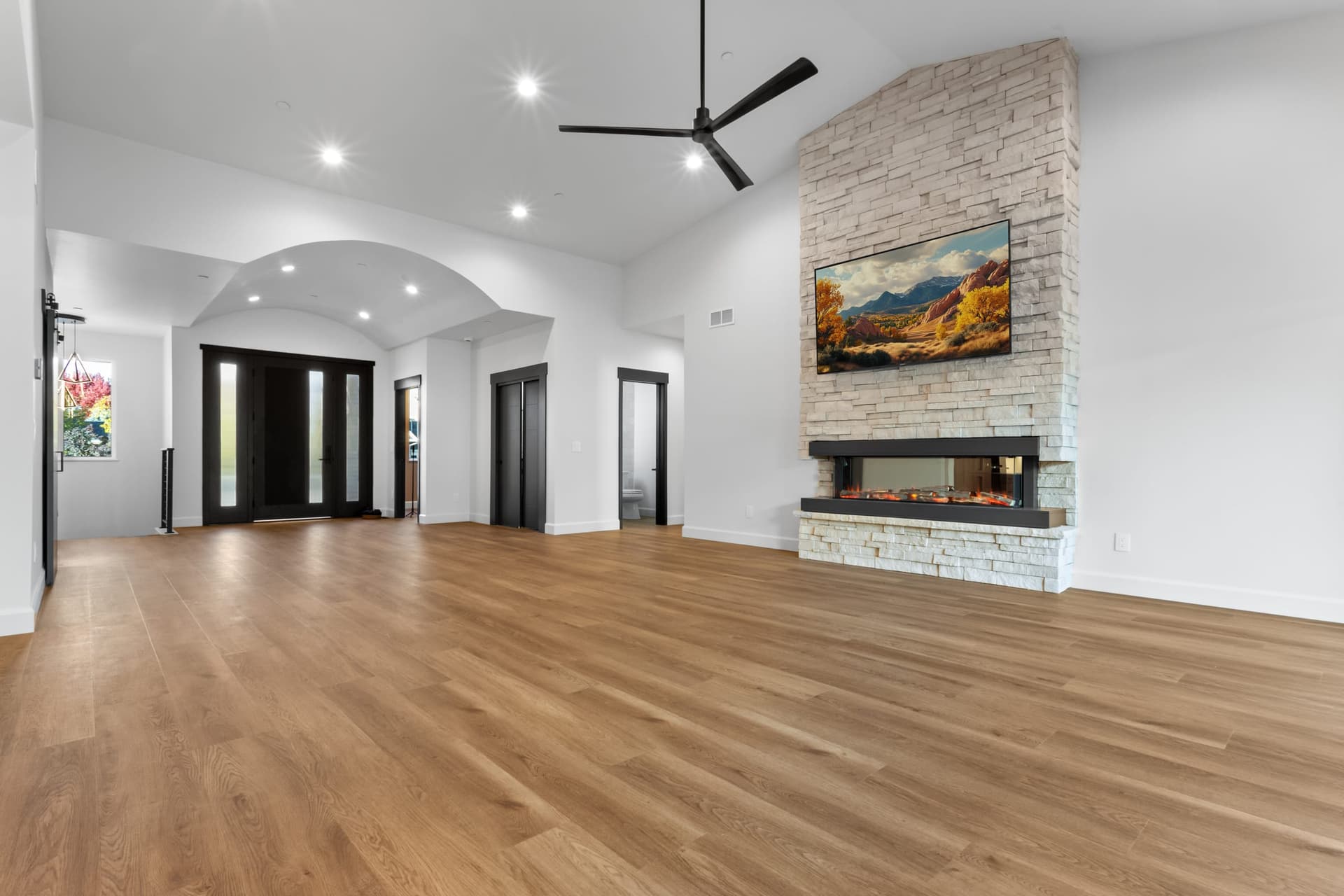 Living space connected to entry by Kiefer Built Contracting